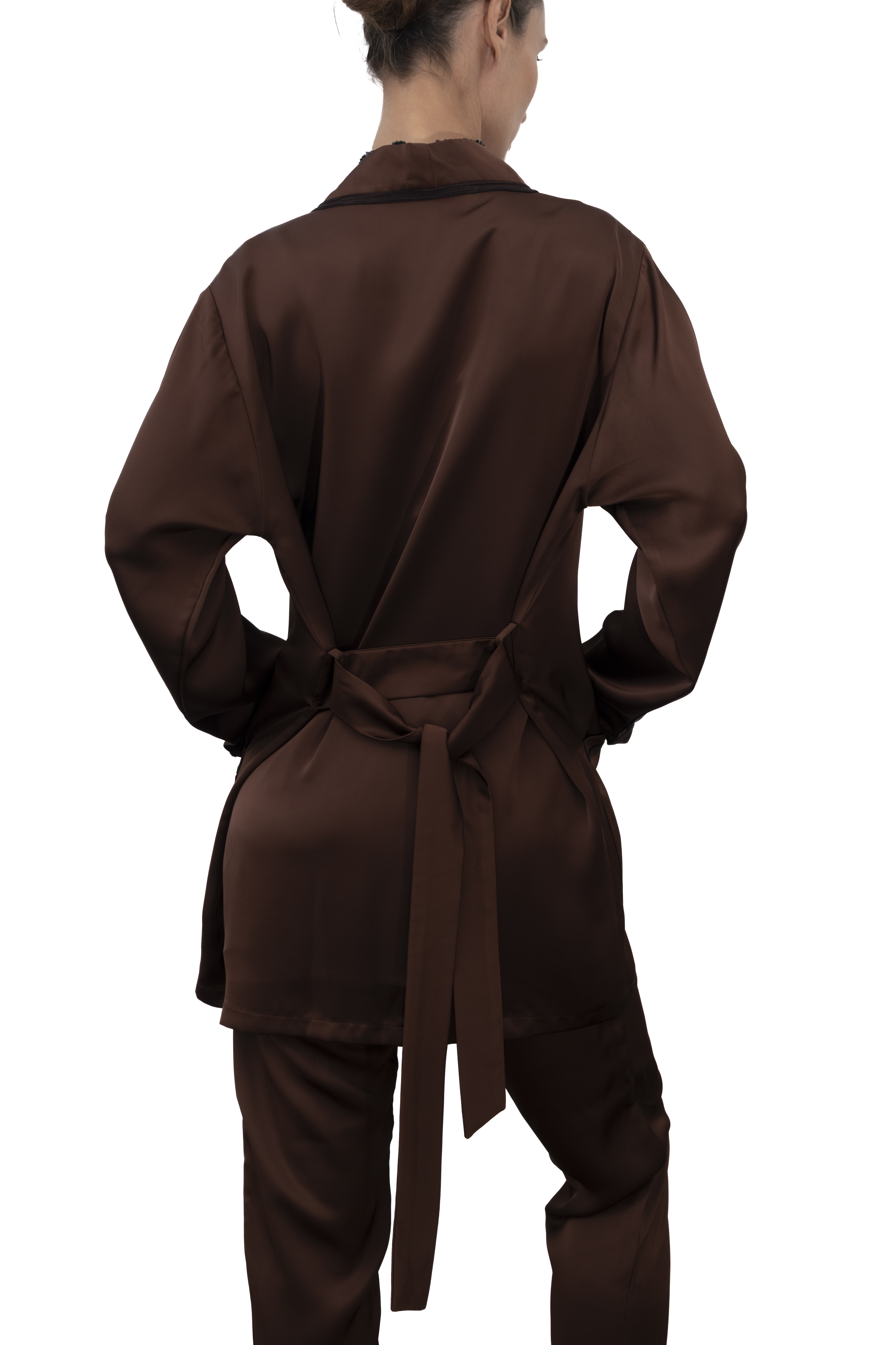 NOOR CADY KIMONO AND TROUSERS SET - immagine 4