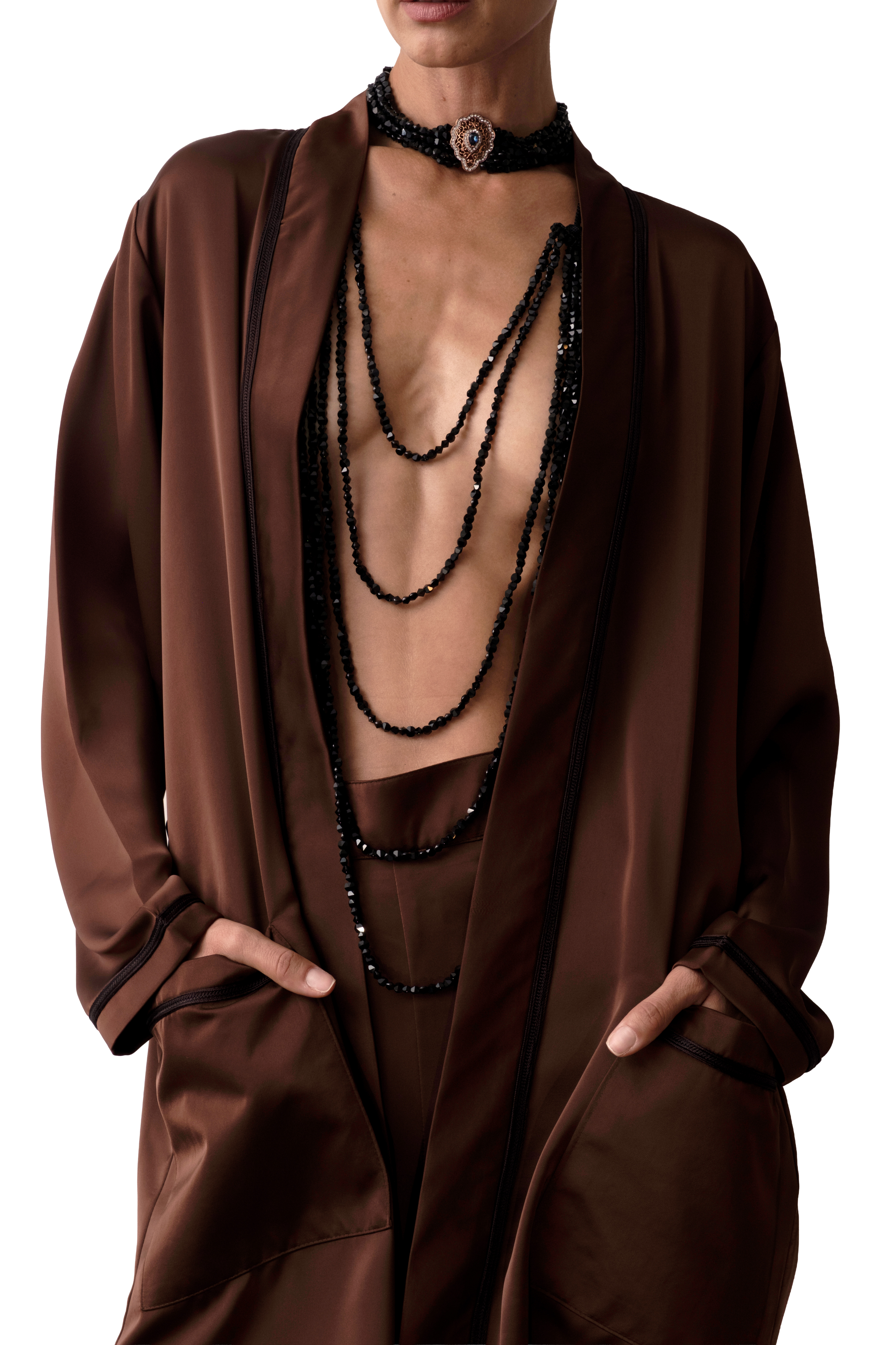 NOOR CADY KIMONO AND TROUSERS SET - immagine 3